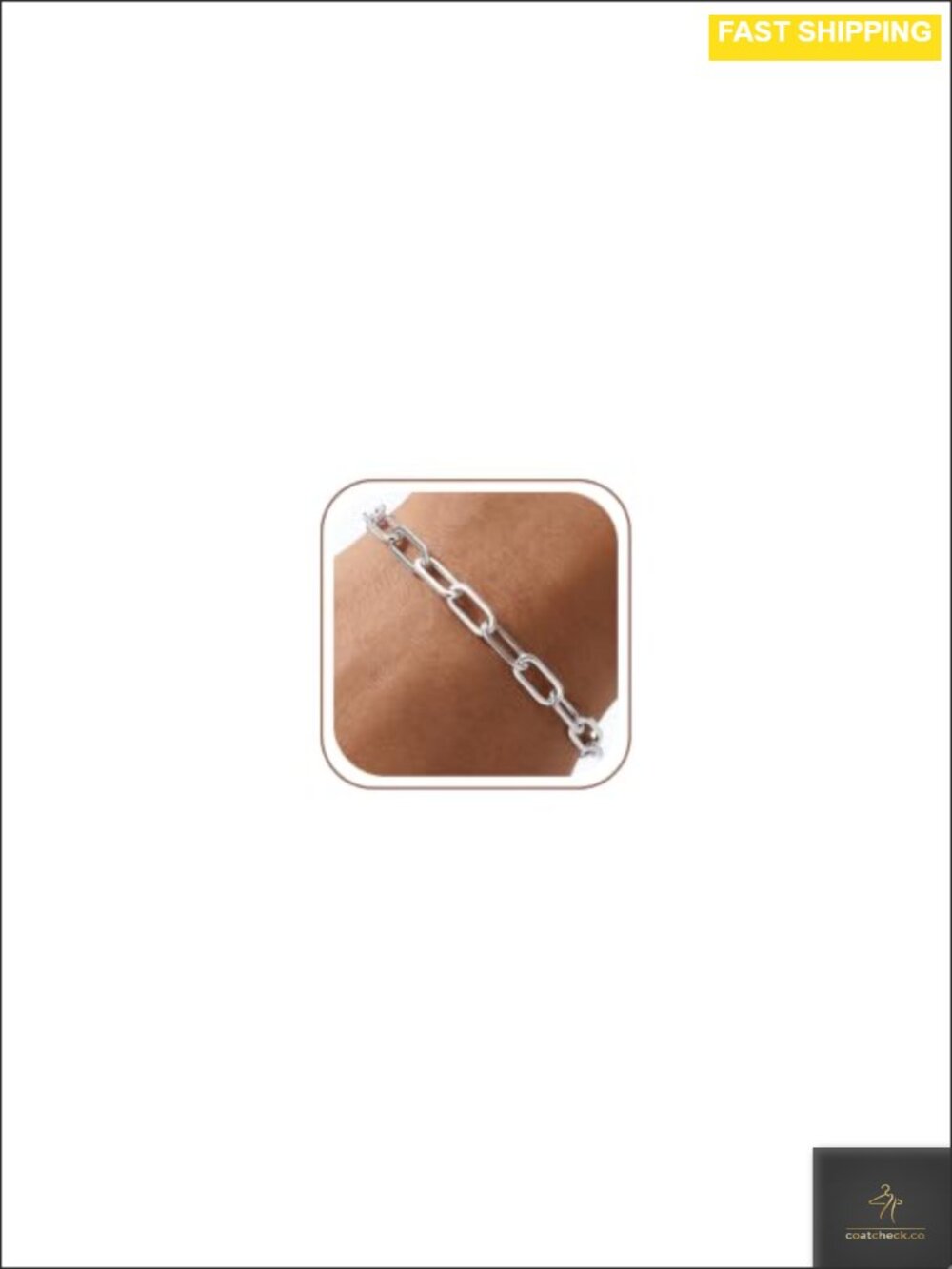 Sterling Silver Paperclip Chain Bracelet Women 5mm Minimalist